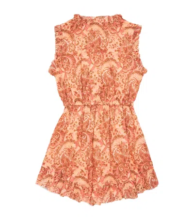 Zimmermann Kids Cotton Aster Flip Dress In Brown