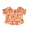 Zimmermann Aster Kids Frill Sleeve Top In Brown