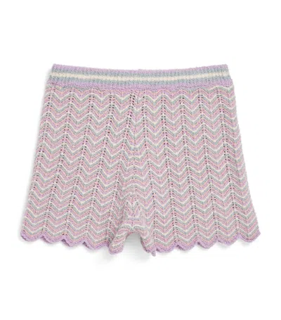 Zimmermann Kids Cotton-blend Knitted Halliday Shorts (1-12 Years) In Multicoloured