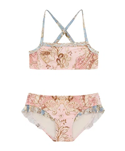 Zimmermann Kids Daylight Frill Bikini In Pink
