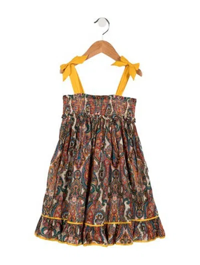 Pre-owned Zimmermann Babies' Kids Girls Printed Casual Dress In Neutrals