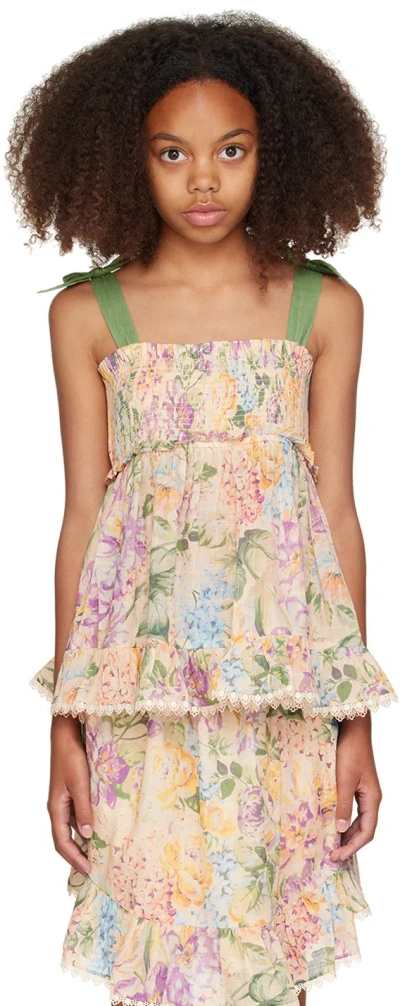 Zimmermann Floral-print Cotton Dress In Multi Watercolour