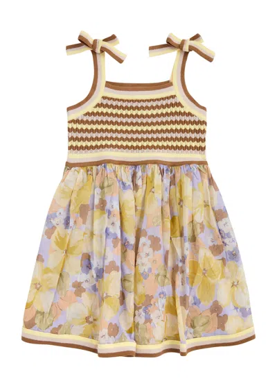 Zimmermann Babies'  Kids Pop Knitted And Chiffon Dress (1-12 Years) In Multi Multi