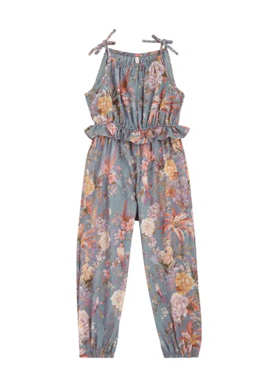 Zimmermann Kids' Cotton Tallow Jumpsuit In Multicoloured