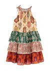 Zimmermann Kids Multicolor Wylie Halter Tiered Dress In Multicoloured