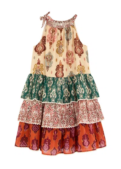 Zimmermann Kids Multicolor Wylie Halter Tiered Dress In Multicoloured