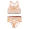 Zimmermann Kids Wylie Racer Back Bikini Set In Multi