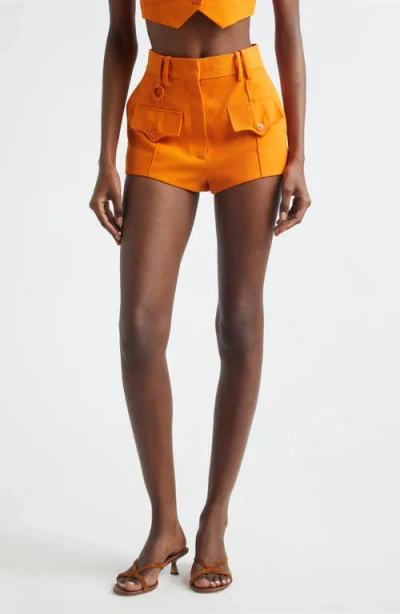 Zimmermann Kindred Spirit Alchemy High Waist Wool Blend Mini Shorts In Orange
