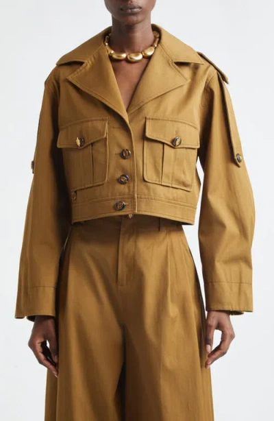 Zimmermann Kindred Spirit Luna Cotton Drill Cargo Jacket In Burgundy