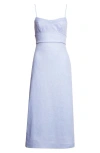 Zimmermann Kindred Spirit Luna Linen Midi Dress In Blue