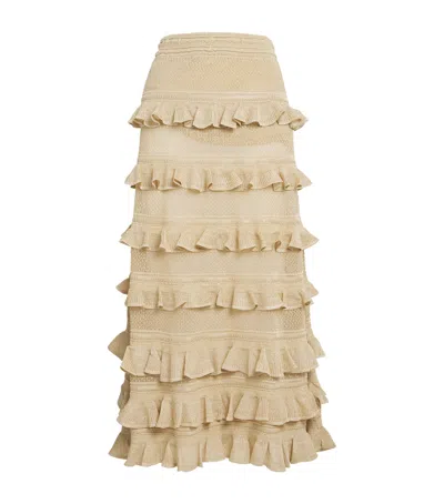 Zimmermann Knit Hypnotic Midi Skirt In Neutral