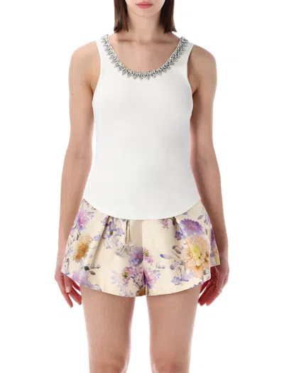 Zimmermann Knit Tank Top With Asymmetric Hem - Size 1 In White