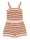 Zimmermann Little Girl's & Girl's Pop Textured Knit Playsuit In Brown