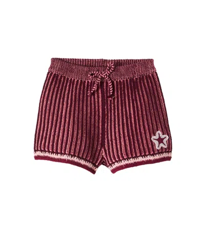 Zimmermann Knitted Cotton Shorts In Red