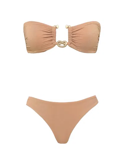 Zimmermann Knot-detail Bikini In Brown