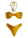 Zimmermann Wylie Halter Two-piece Bikini Swimsuit In Yellow
