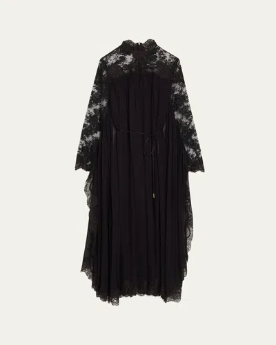 Zimmermann Lace Bat-wing Maxi Dress In Black