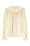 Zimmermann Blouse With Ruffled Collar And Lace In Multi