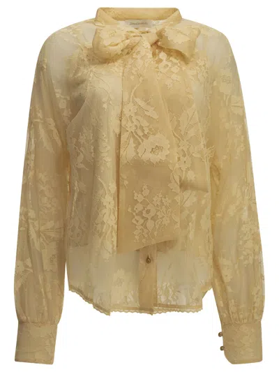 Zimmermann Beige Polyamide Cotton Viscose Lace Blouse