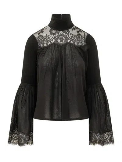Zimmermann Lace Blouse With Delicate Detail In Black