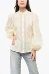 Zimmermann Lace Blouse With Leg Of Mutton Sleeves