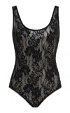 Zimmermann Scooped Stretch-lace Bodysuit In Black