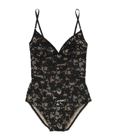 Zimmermann Corded Lace Bodysuit In Black