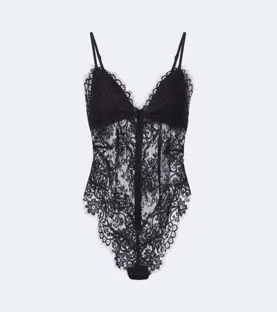 Zimmermann Lace Bodysuit In Black