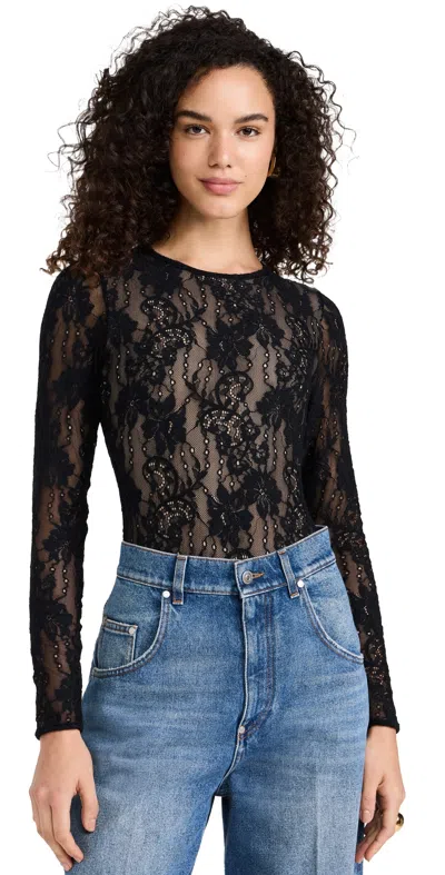 Zimmermann Stretch Lace Bodysuit In Black