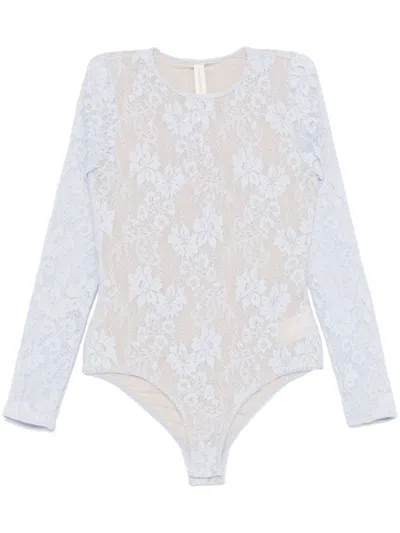 Zimmermann Lace Bodysuit In Blue