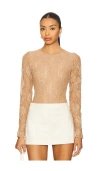 Zimmermann Floral-lace Bodysuit In Brown