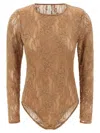 Zimmermann Lace Bodysuit Tops Beige In Brown