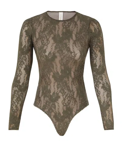 Zimmermann Lace Bodysuit In Green