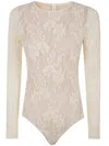 Zimmermann Sheer Lace Bodysuit Floral Pattern In Crm Cream