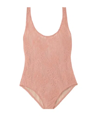 Zimmermann Lace Bodysuit In Pink