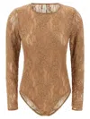Zimmermann Lace Bodysuit Tops Beige In Brown