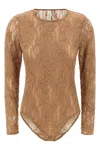 Zimmermann Lace Bodysuit Tops Beige In Brown