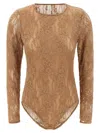 Zimmermann Lace Bodysuit Tops Beige In Brown