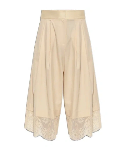 Zimmermann Valiant Lace-trim Pleated Trousers In Neutral