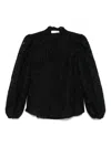 Zimmermann Lace Detail Blouse With Voluminous Puff Sleeves In Black