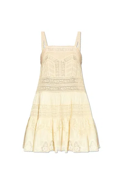 Zimmermann Lace Detailed Sleeveless Dress In Beige