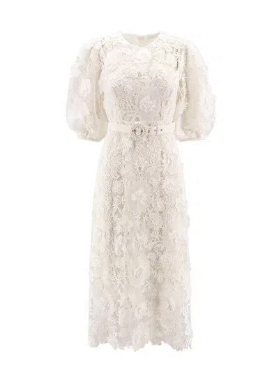 Zimmermann Lace V-neck Maxi Dress In Ivory