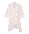 Zimmermann Crush Lace Billow Mini Dress In Pink