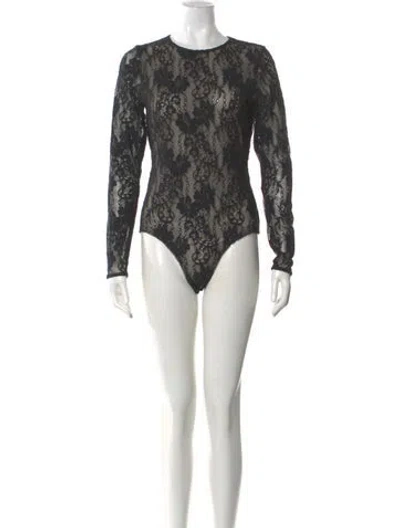 Pre-owned Zimmermann Lace Floral Print Bodysuit In Neutral