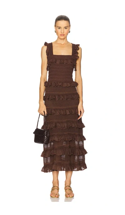 Zimmermann Lace Frill Midi Dress