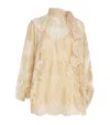 Zimmermann Beige ‘illustration' Blouse With Lace Overlay In Beige