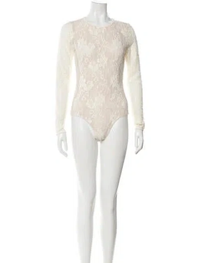 Pre-owned Zimmermann Lace Lace Pattern Bodysuit In Multi