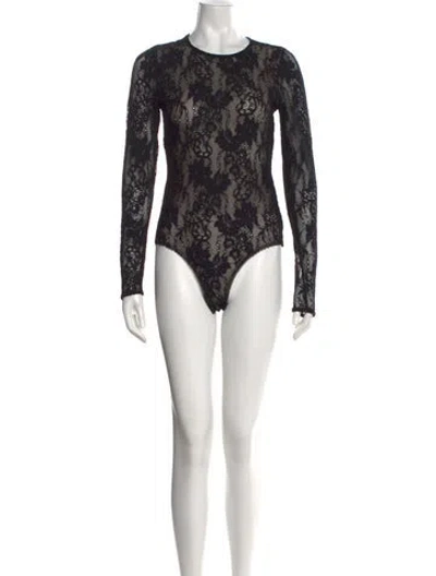 Pre-owned Zimmermann Lace Lace Pattern Bodysuit W/ Tags In Black
