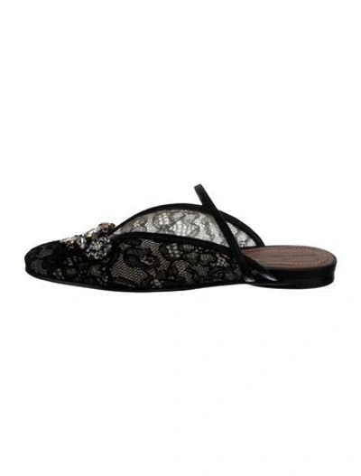 Pre-owned Zimmermann Lace Lace Pattern Mules In Black