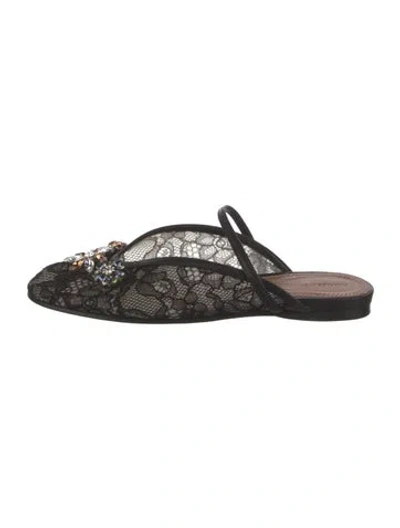 Pre-owned Zimmermann Lace Lace Pattern Mules In Black
